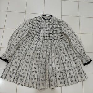 Navy Blue and White Floral Girl’s Dress